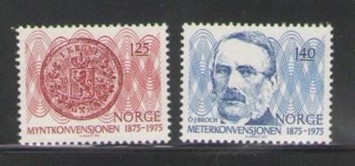 Norway Sc 654-5 1975 Monetary Metric Conversion stamps NH