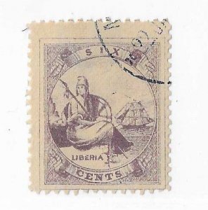 Liberia Sc #18 6c mauve used VF