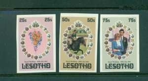 Lesotho  #335-37  (1981 Royal Wedding set imperforate) VFMNH CV $8.00
