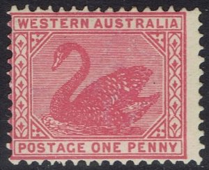 WESTERN AUSTRALIA 1902 SWAN 1D WMK V/CROWN SIDEWAYS PERF 12½