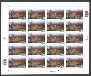 2001 US Scott #C138 Acadia National Park Sheet of 20 Airmail Stamps - MNH