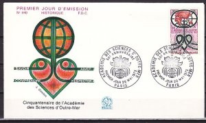 France, Scott cat. 1375. Academy of Overseas Sciences issue. First day cover. ^