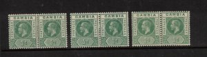 Gambia #70 (SG #86c) Very Fine Mint Pairs All With Split A Variety OG Hinged