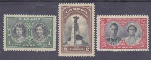 Canada 246-48 MNH OG 1939 Visit of George VI & QE to Canada & US Set VF