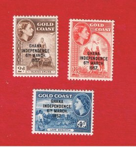 Ghana #25-27   MNH OG   Overprints    Free S/H