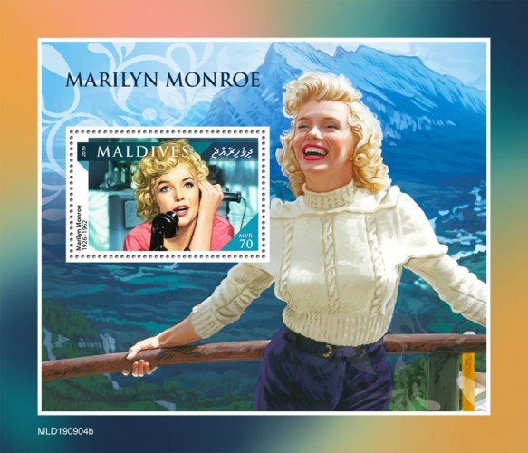 MALDIVES - 2019 - Marilyn Monroe - Perf Souv Sheet - MNH