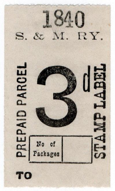 (I.B) Shropshire & Montgomeryshire Railway : Prepaid Parcel 3d