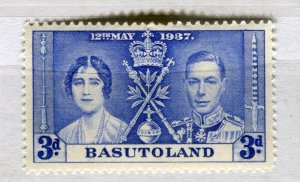 BASUTOLAND; 1937 early GVI Coronation issue fine Mint hinged 3d. value