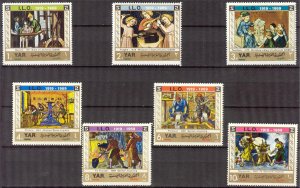 {Y038} Yemen 1969 Art Paintings I.L.O. set of 7 MNH** Mi.:938/44 9,00Eur