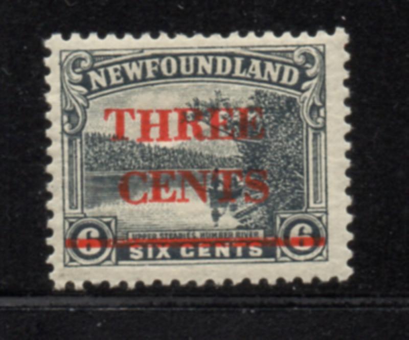 Newfoundland  Sc 160 1929 3 c on 6 c stamp mint