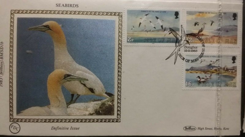 Isle Of Man IOM 1983 Seabirds Definitive Benham Full set to £1 FDC All SHS