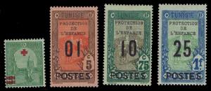 1916-25 TUNISIA #B2, B37 & B43-44 SEMI POSTAL - MOGH - VF - CV$9.70 (E#1146)