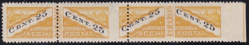 1946 San Marino, Packs Post N°19 / Iiia 25c. Yellow And Black MNH Set