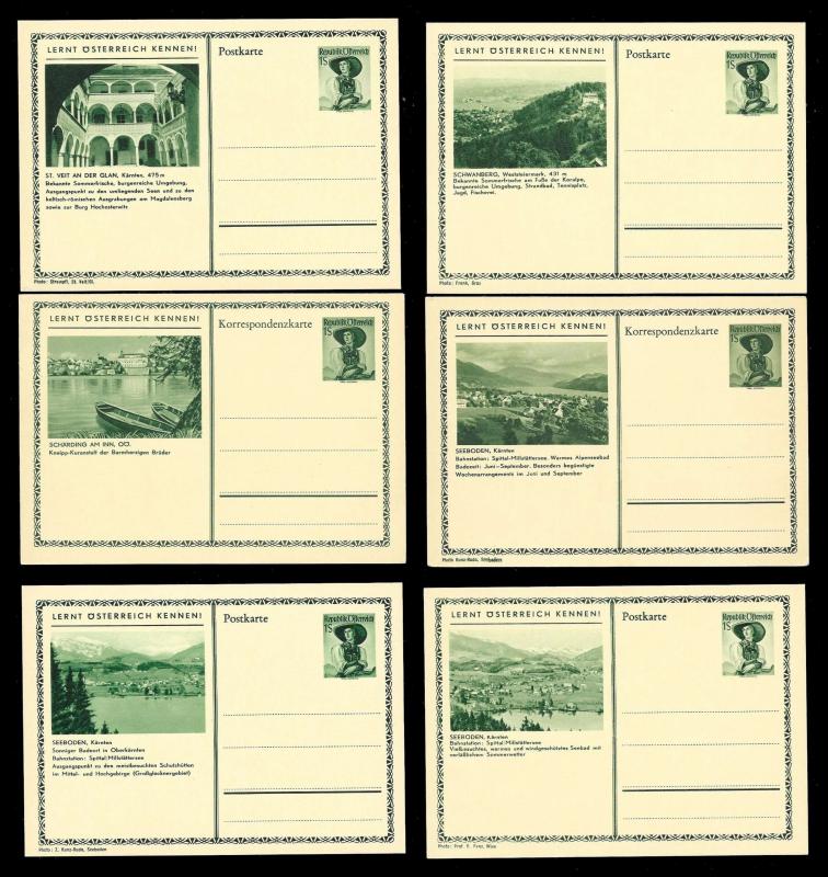 AUSTRIA (108) Scenery View Mixed Face Value Postal Cards c1950s ALL MINT UNUSED