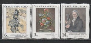 1995 Czech Rep - Sc 2973-5 - MNH VF - 3 singles - Paintings