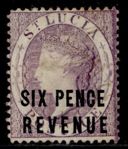 ST. LUCIA QV SG F17, 6d mauve, USED. Cat £40.