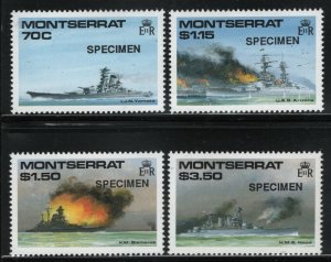 Montserrat 1990 WWII Battle Ships SPECIMEN set Sc# 731-34 NH