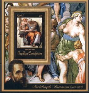 Central Africa Art Religion Michelangelo complete MNH stamp set 15 sheets