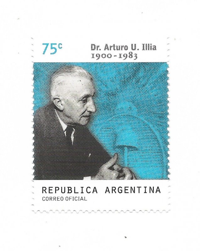 ARGENTINA 2000 ARTURO ILLIA PRESIDENT POLITICIAN 1 VALUE MINT NH