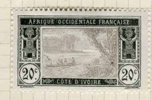 FRENCH COLONIES; IVORY COAST 1913 Pictorial issue Mint hinged 20c. value