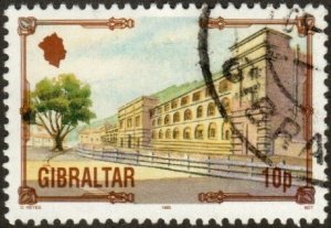 Gibraltar 636 - Used - 10p South Barracks (1993) (cv $0.60)