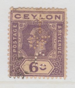 Perfin Ceylon British Colony Stamp Used A20P31F1981