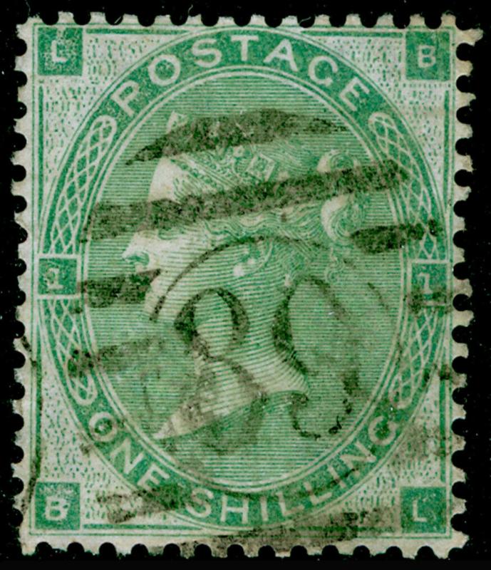 SG90d, 1s green, USED. Cat £375. THICK PAPER. BL