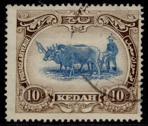 MALAYSIA - Kedah GV SG30c, 10c blue & sepia, FINE USED. TYPE II