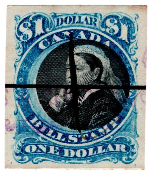 (I.B) Canada Revenue : Bill Stamp $1 (imperforate)