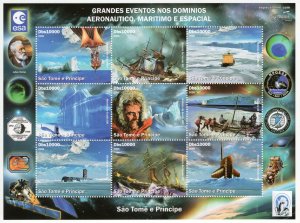 Sao Tome and Principe  2006 Space/Antarctic/Ships/Ballon Sheetlet (9) PERF.MNH