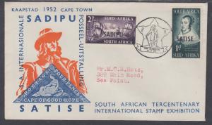 South Africa Sc 120-121 FDC. 1952 South African Int'l Stamp Exhibition, cacheted