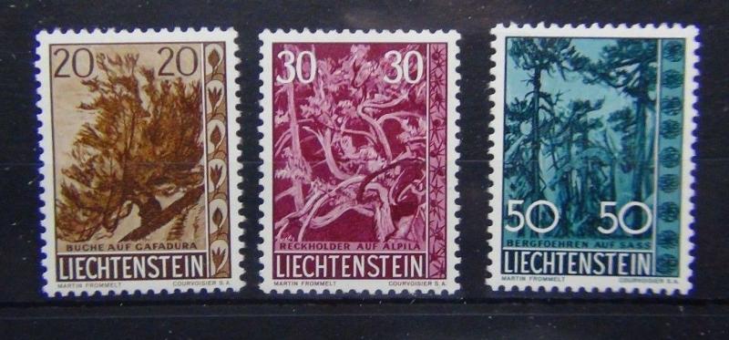 Liechtenstein 1960 Liechtenstein Trees and Bushes set MNH