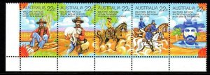 Australia SC#741 Waltzing Matilda Poem Strips of 5 (1980) MNH