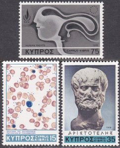 Cyprus Sc #504-506 MNH
