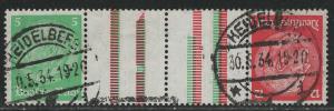 Germany Scott # 402, 406, 2 labels, used, tete beche, Mi # KZ17