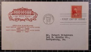 Scott 827 - 22 Cents Cleveland House Of Farnam FDC Typed Address  Planty 827-45