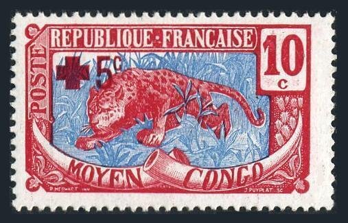 Middle Congo B2,MNH.Michel 19. Semi-postal 1922.Leopard.