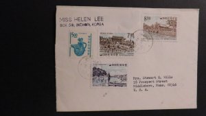 1900s Republic of Korea Cover Inchon Korea to Middleboro Massachusetts USA