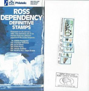 NEW ZEALAND ROSS DEP 1986 Stockholmia pack with definitive set.............60632