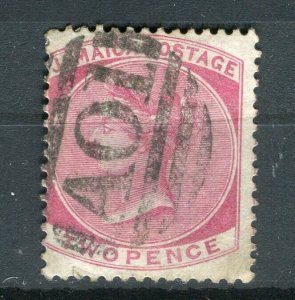 JAMAICA; 1870s early classic Crown CC Wmk. used Shade of 2d. value