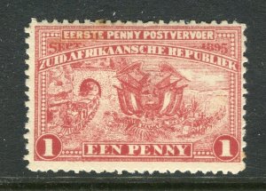 TRANSVAAL; 1895 early Penny Postage issue fine Mint hinged 1d. value