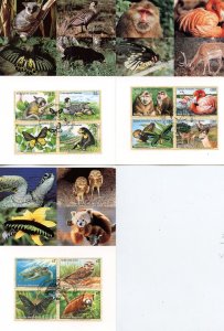 UNITED NATIONS 1998 ENDANGERED SPECIES SET OF 3 MAXIMUM CARDS FIRST DAY CANCELED