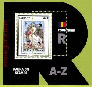 B0520 - LIBERIA - MISPERF ERROR Stamp Sheet - 2020 - Pelican, WWF-