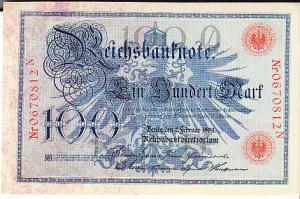 Germany 100 Marks 1908 Unc.