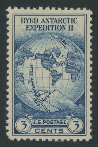 USA 733 - 3 cent Byrd Antarctic Issue - XF/Superb Mint nh gum bends