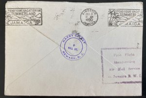 1930 St Thomas Virgin Island First Flight Airmail Cover FFC To Kingston Jamaica 