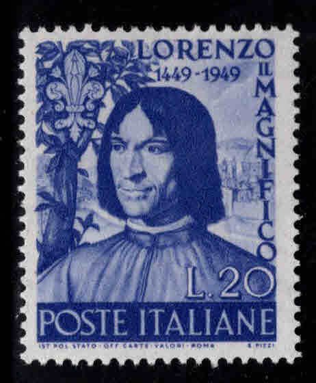 Italy Scott 523 MH* Lorenz de Medici stamp