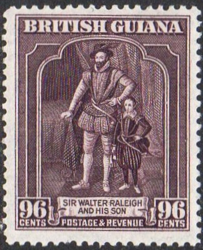 British Guiana 1938 96c Sir Walter Raleigh and son (P 12½) MH