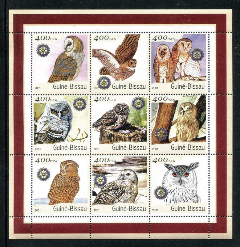 Guinea Bissau, MNH, Birds Western Barn Owl Brown Wood OWL 2001. x20166