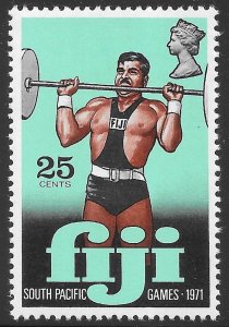 Fiji Scott 323 MNH 25c, 4th South Pacific Games issue of 1971, Weight Lifting